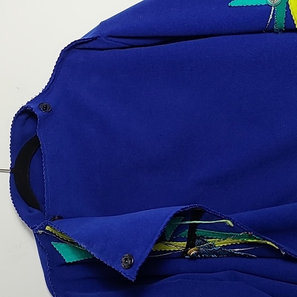 JUST BARB Heavy Weight Abstract Pattern Open Front One Pocket Cardigan Size L/XL - Picture 6 of 16